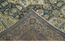 Antique Muted Traditional Heriz Blue ,Beige and Brown Hand knotted Custom made wool Area Rug