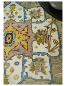 Antique Olive 9x12 Hand Knotted Ivory and Gold Traditional Persian Rug | TRDCP701912