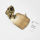 Antique ornate bronze toilet paper holder bathroom sculpture decor