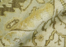 Antique Oushak 2x3 Beige and Brown Hand Knotted Wool Area Rug