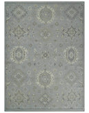 Antique Style Pastel Silver, Beige and Gray Low Pile Multi Size Oushak wool Area Rug