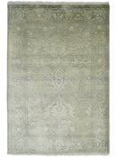 Antique Persian 2x3 Beige and Gray Hand Knotted  Wool Area Rug