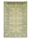 Antique Persian 2x3 Beige and Gray Hand Knotted Wool Area Rug