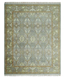 Antique Persian 8x10 Hand Knotted Gray and Beige Traditional Persian Wool Rug