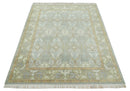 Antique Persian 8x10 Hand Knotted Gray and Beige Traditional Persian Wool Rug