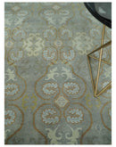 Antique Persian 8x10 Hand Knotted Gray and Beige Traditional Persian Wool Rug