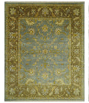 Antique Traditional Persian Gray and Brown 8x10 Hand Knotted Wool Rug