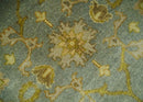 Antique Traditional Persian Gray and Brown 8x10 Hand Knotted Wool Rug