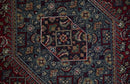 5x7 Antique Persian Hand Knotted Maroon, Black and Blue Traditional Medallion Wool Rug | KNT25