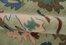 Hand Tufted Beige And Blue Traditional Oushak Custom Made wool Area Rug