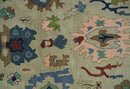 Hand Tufted Beige And Blue Traditional Oushak Custom Made wool Area Rug