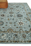 Blue and Brown Traditional Oriental Oushak Hand Tufted Custom Made wool Area Rug