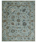 Blue and Brown Traditional Oriental Oushak Hand Tufted Custom Made wool Area Rug