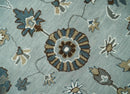 Blue and Brown Traditional Oriental Oushak Hand Tufted Custom Made wool Area Rug