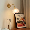 Antique pink rose glass wall lamp bedroom decorbites copper arm