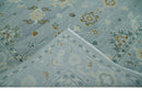 Antique Blue And Brown Hand Knotted Traditional Turkish Style Area Rug