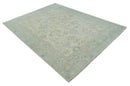 Antique style Beige and Gray Hand knotted 9x12 Oushak wool Area Rug