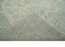 Antique style Beige and Gray Hand knotted 9x12 Oushak wool Area Rug