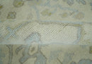 Antique style Beige and Gray Hand knotted 9x12 Oushak wool Area Rug