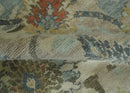 Antique Style Beige, Green and Gray Hand Knotted Traditional Oriental 8x10 wool area Rug