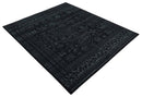 Antique Style Black and Silver 8.4x9.8 hand knotted Traditional wool Area rug