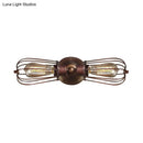 DecorBites™ Antique Style Black/Bronze Caged Sconce Light - 2-Light Wrought Iron Mini Wall Lamp for Dining Room