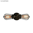 DecorBites™ Antique Style Black/Bronze Caged Sconce Light - 2-Light Wrought Iron Mini Wall Lamp for Dining Room