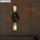 DecorBites™ Antique Style Black/Bronze Caged Sconce Light - 2-Light Wrought Iron Mini Wall Lamp for Dining Room