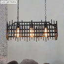 Antique style black & rust wire cage island light kitchen pendant