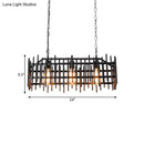 DecorBites™ Metallic Wire Cage Island Light: Antique Style 3-Light Farmhouse Lamp in Black/Rust