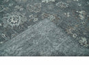 Antique Style Charcoal and Ivory 8x10 hand knotted Oushak wool Area rug