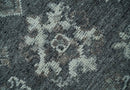 Antique Style Charcoal and Ivory 8x10 hand knotted Oushak wool Area rug