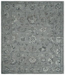 Antique Style Charcoal and Ivory Hand knotted 8.6x9.10 Oushak Design wool area rug