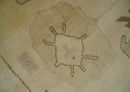 Antique Style Fine 9x13 Hand Knotted Beige, Silver and Brown Traditional Wool Rug