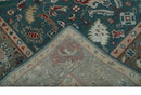 Antique Style Floral Teal, Camel and Brown Hand Knotted Oriental Oushak 8x10 wool Area Rug