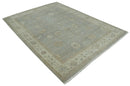 Antique style Gray and Beige 9x12 Hand knotted Oushak wool Area Rug