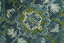 Antique Style Hand Knotted Teal, Gray and Green Traditional Heriz 8x10 wool area rug