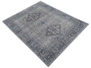 Antique Style Hand Knotted Traditional Blue and Gray Wool Area Rug