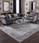 Antique Style Hand Knotted Traditional Blue and Gray Wool Area Rug