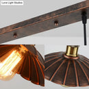 DecorBites™ Antique Style Metal Island Light with Scalloped Edges - Rustic 3-Head Pendant Lighting for Dining Table