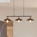 DecorBites™ Antique Style Metal Island Light with Scalloped Edges - Rustic 3-Head Pendant Lighting for Dining Table