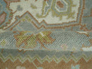 Antique Style Traditional Heriz Gray, Ivory, Peach and Olive Hand Knotted Multi Size wool Area Rug