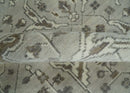 Antique Style Traditional Silver and Olive Oriental Oushak 8x10 wool Area Rug