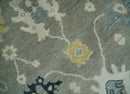 Antique look Gray and Beige Traditional Oushak Custom Made Wool Area Rug