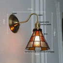 Antique teal glass and brass wall light fixture bedroom sconce