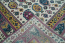 Ivory, Gold and Pink Hand knotted Traditional Boteh Design Multi size wool Area Rug