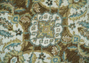 Antique Turkish 8x10 Hand Knotted Brown and Blue Wool Rug