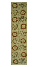Antique Turkish Floral 8x10, 6x9, 4x6 and 2.6x10 Hand Knotted Beige, Olive and Rust Floral Persian Rug | AC5