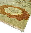 Antique Turkish Floral 8x10, 6x9, 4x6 and 2.6x10 Hand Knotted Beige, Olive and Rust Floral Persian Rug | AC5