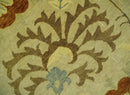 Antique Turkish Floral 8x10, 6x9, 4x6 and 2.6x10 Hand Knotted Beige, Olive and Rust Floral Persian Rug | AC5